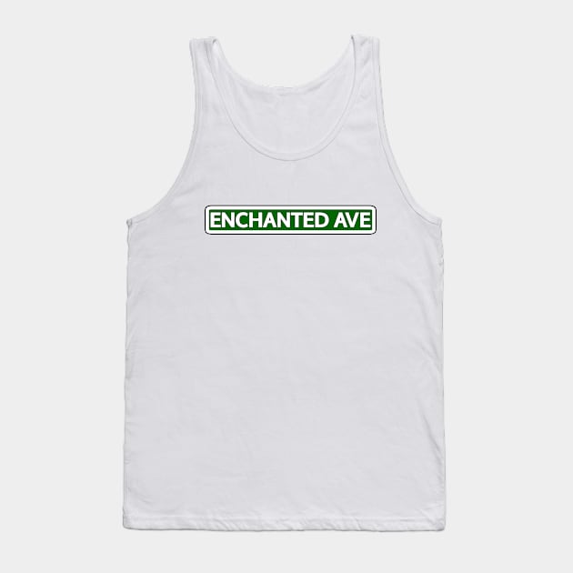 Enchanted Ave Street Sign Tank Top by Mookle